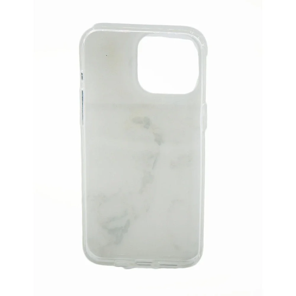 Obbii iPhone 15 Pro Max Case White Golden Marble Pattern Slim Cover 6.7 Inch